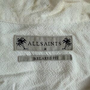 All Saints White Casual Button Down Shirt